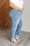 Aiden High Rise Patch Pocket Distressed Boyfriend Jeans (ONLINE EXCLUSIVE)