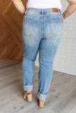 Aiden High Rise Patch Pocket Distressed Boyfriend Jeans (ONLINE EXCLUSIVE)