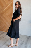 Always Learning Dolman Sleeve Dress in Black (ONLINE EXCLUSIVE)