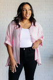 Boxy Striped Button Up in Hot Pink (ONLINE EXCLUSIVE)