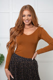 Bring in the Basics Seamless Reversible V-Neck Caramel (ONLINE EXCLUSIVE)