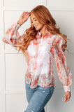 Call Me Back Sheer Floral Button Up Blouse (ONLINE EXCLUSIVE)