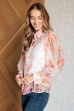 Call Me Back Sheer Floral Button Up Blouse (ONLINE EXCLUSIVE)