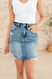 Carol High Rise Rigid Magic Denim Skirt (FINAL SALE ITEM)