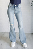 Caroline Mid Rise Control Top Distressed Flare Jeans (ONLINE EXCLUSIVE)