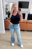 Caroline Mid Rise Control Top Distressed Flare Jeans (ONLINE EXCLUSIVE)