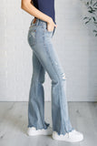 Caroline Mid Rise Control Top Distressed Flare Jeans (ONLINE EXCLUSIVE)