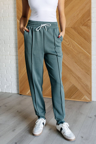 Center Seam Scuba Joggers in Ash Jade (ONLINE EXCLUSIVE)