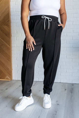 Center Seam Scuba Joggers in Black (ONLINE EXCLUSIVE)