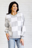 Check Yourself Checkered Sweater in Grey (ONLINE EXCLUSIVE)