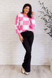 Check Yourself Checkered Sweater in Pink (ONLINE EXCLUSIVE)