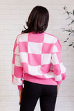 Check Yourself Checkered Sweater in Pink (ONLINE EXCLUSIVE)