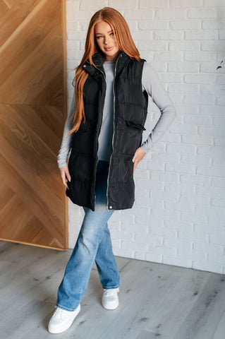 Cold and Calculated Longline Puffer Vest (ONLINE EXCLUSIVE)