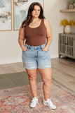 Darlene High Rise Distressed Cuffed Cutoff Shorts (ONLINE EXCLUSIVE)