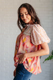 Day Dreamer Mixed Floral Top in Mauve (ONLINE EXCLUSIVE)