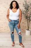 Frankie High Waist Distressed Boyfriend Jeans  (ONLINE EXCLUSIVE)