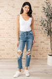 Frankie High Waist Distressed Boyfriend Jeans  (ONLINE EXCLUSIVE)