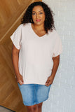 Frequently Asked Questions V-Neck Top in Blush (ONLINE EXCLUSIVE)