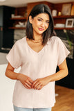 Frequently Asked Questions V-Neck Top in Blush (ONLINE EXCLUSIVE)