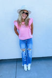 Casey Ruffle Top in Pink (FINAL SALE ITEM)