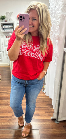 Nebraska Outline Tee (FINAL SALE ITEM)