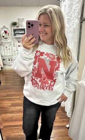 Nebraska Floral Sweatshirt (FINAL SALE ITEM)