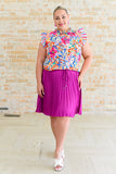 Just a Flirt Pleated Skirt in Magenta (ONLINE EXCLUSIVE)