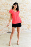 Got Me Cornered V Neck Ruffle Sleeve Top (ONLINE EXCLUSIVE)