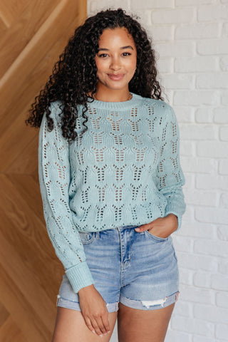 Hole In One Sheer Pointelle Knit Sweater(ONLINE EXCLUSIVE)