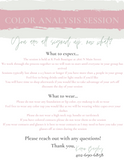 January 23rd @ 6pm Color Analysis Session