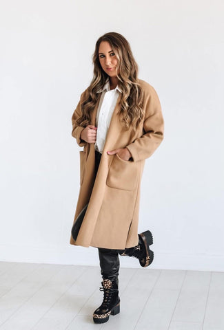 Elevate Your Style Coat in Camel (Pre-Order)