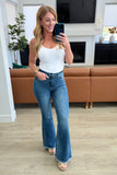 Miley High Waist Control Top Frayed Hem Flare Jeans (ONLINE EXCLUSIVE)