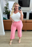 Lisa High Rise Control Top Wide Leg Crop Jeans in Pink (ONLINE EXCLUSIVE)