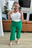Lisa High Rise Control Top Wide Leg Crop Jeans in Kelly Green (ONLINE EXCLUSIVE)
