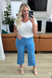 Lisa High Rise Control Top Wide Leg Crop Jeans in Sky Blue (ONLINE EXCLUSIVE)