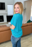 Trial and Error Textured V-Neck Blouse in Teal (ONLINE EXCLUSIVE)