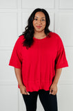 I'll Never Forget Ribbed Dolman Sleeve Top in Red (ONLINE EXCLUSIVE)