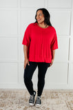 I'll Never Forget Ribbed Dolman Sleeve Top in Red (ONLINE EXCLUSIVE)