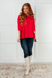 I'll Never Forget Ribbed Dolman Sleeve Top in Red (ONLINE EXCLUSIVE)