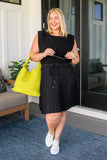 Just a Flirt Pleated Skirt in Black (ONLINE EXCLUSIVE)