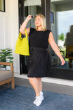 Just a Flirt Pleated Skirt in Black (ONLINE EXCLUSIVE)