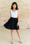 Just a Flirt Pleated Skirt in Black (ONLINE EXCLUSIVE)