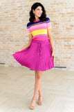 Just a Flirt Pleated Skirt in Magenta (ONLINE EXCLUSIVE)