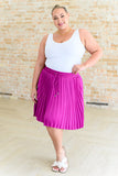 Just a Flirt Pleated Skirt in Magenta (ONLINE EXCLUSIVE)