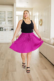 Just a Flirt Pleated Skirt in Magenta (ONLINE EXCLUSIVE)