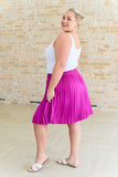 Just a Flirt Pleated Skirt in Magenta (ONLINE EXCLUSIVE)