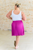 Just a Flirt Pleated Skirt in Magenta (ONLINE EXCLUSIVE)