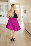 Just a Flirt Pleated Skirt in Magenta (ONLINE EXCLUSIVE)