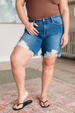 Kelsey Mid Rise Distressed Cutoff Shorts (ONLINE EXCLUSIVE)