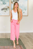 Lisa High Rise Control Top Wide Leg Crop Jeans in Pink (ONLINE EXCLUSIVE)